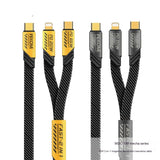 One-to-two Mech Data Cable 100W Two-in-one Magnetic Super Charging Cable Type-C Fast Charge Data Cable