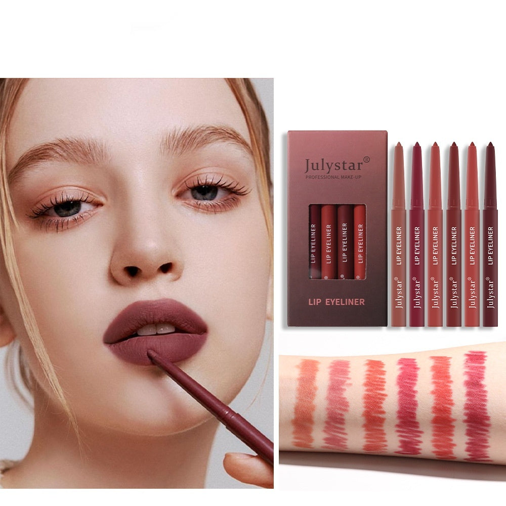 Lip Pencil Waterproof Not Smudge Lipstick Pen Matte Lip Gloss Rotation