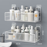 Wall-Mounted Bathroom Shelf No Drill Shower Shampoo Organizer Toilet Accessories