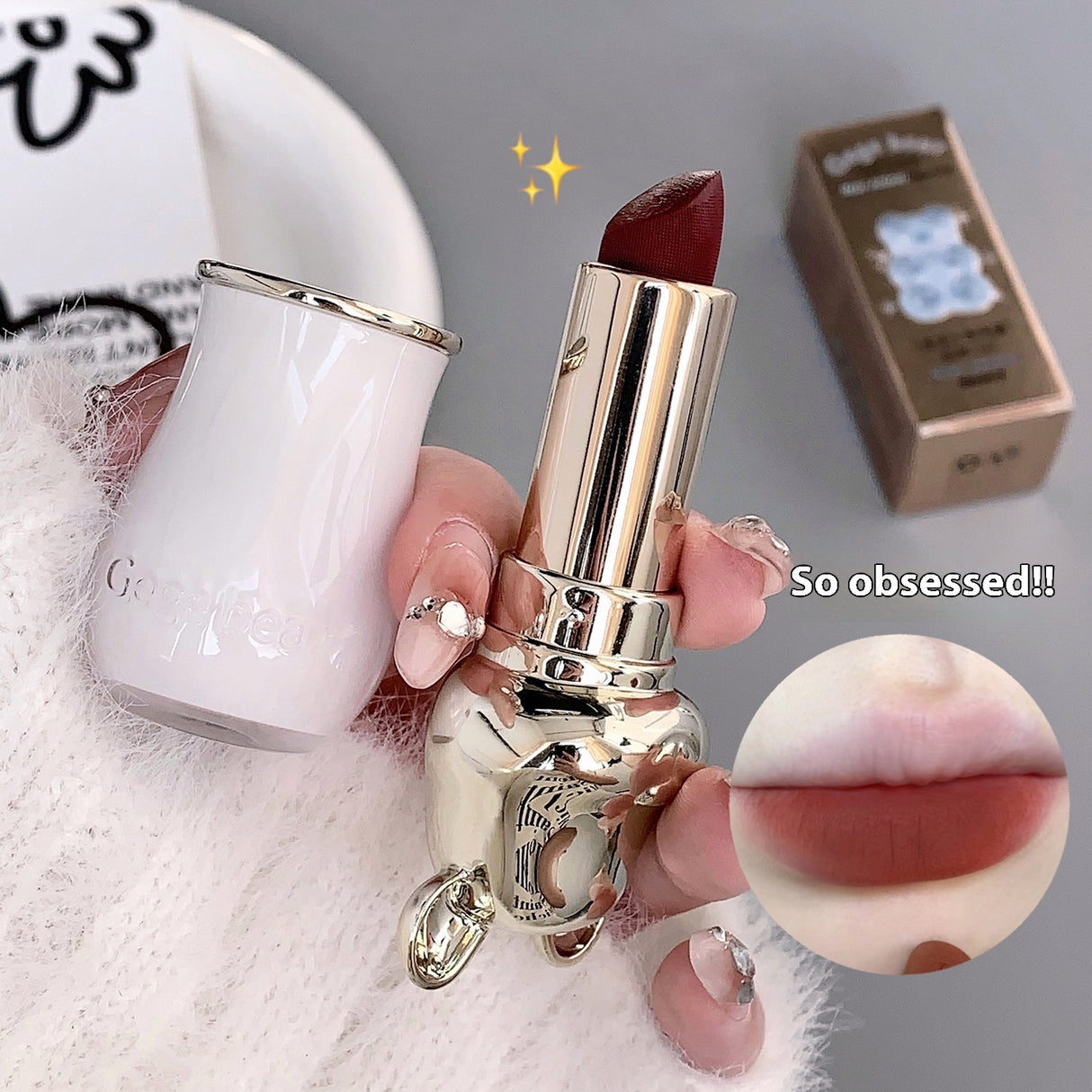 Matte Fake Plain Milk Tea Lipstick