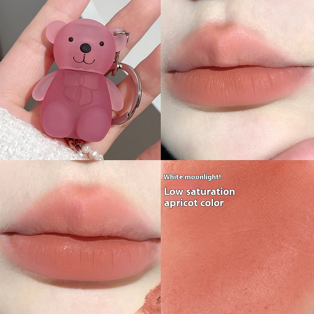 Women's Cute Bear Velvet Matte Matte Low Saturation White Lipstick