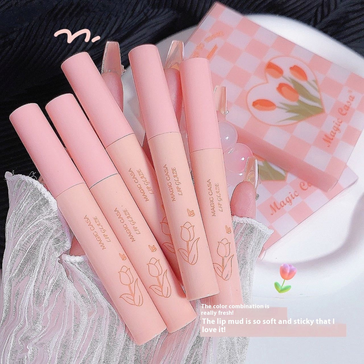 Tulip Lip Glaze Set Lipstick Matte No Stain On Cup