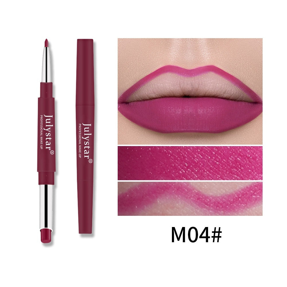 Double-headed Lipstick Lip Liner Does Not Fade No Stain On Cup