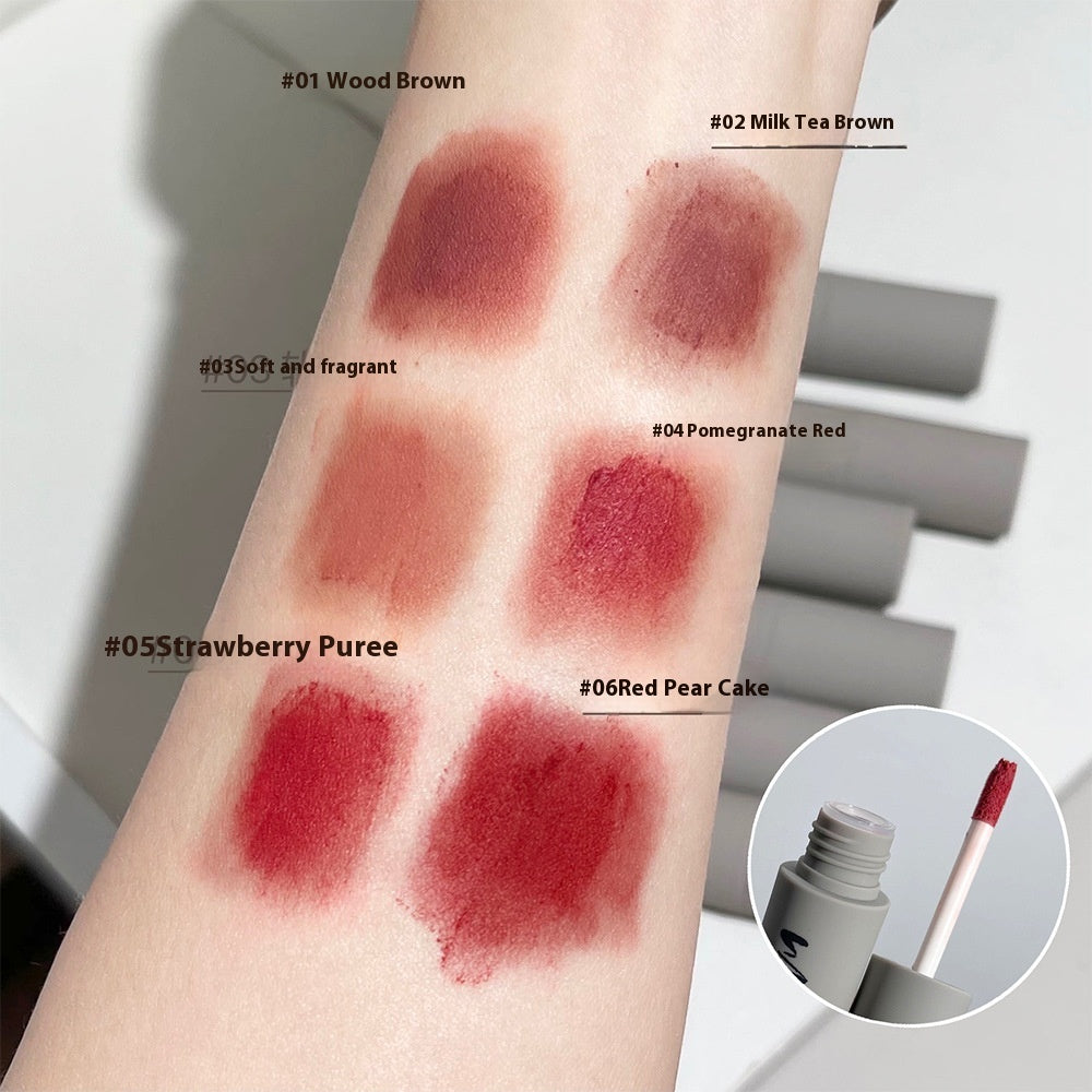 Matte Finish Velvet Non-fading White Smoked Lip Lacquer