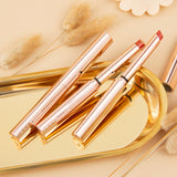 Golden Thin Tube Semi-matte Velvet Matte Moisturizing Lipstick