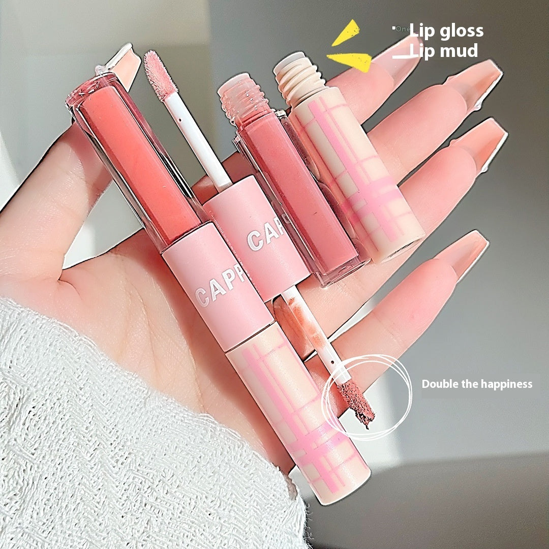 Double-headed Lip Lacquer Mirror Water Light Student Beauty Lipstick