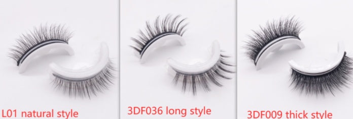 Reusable 3D Mink Lashes Natural False Eyelashes Self Adhesive Fake Glue Free Makeup Eyelash Extension Silk