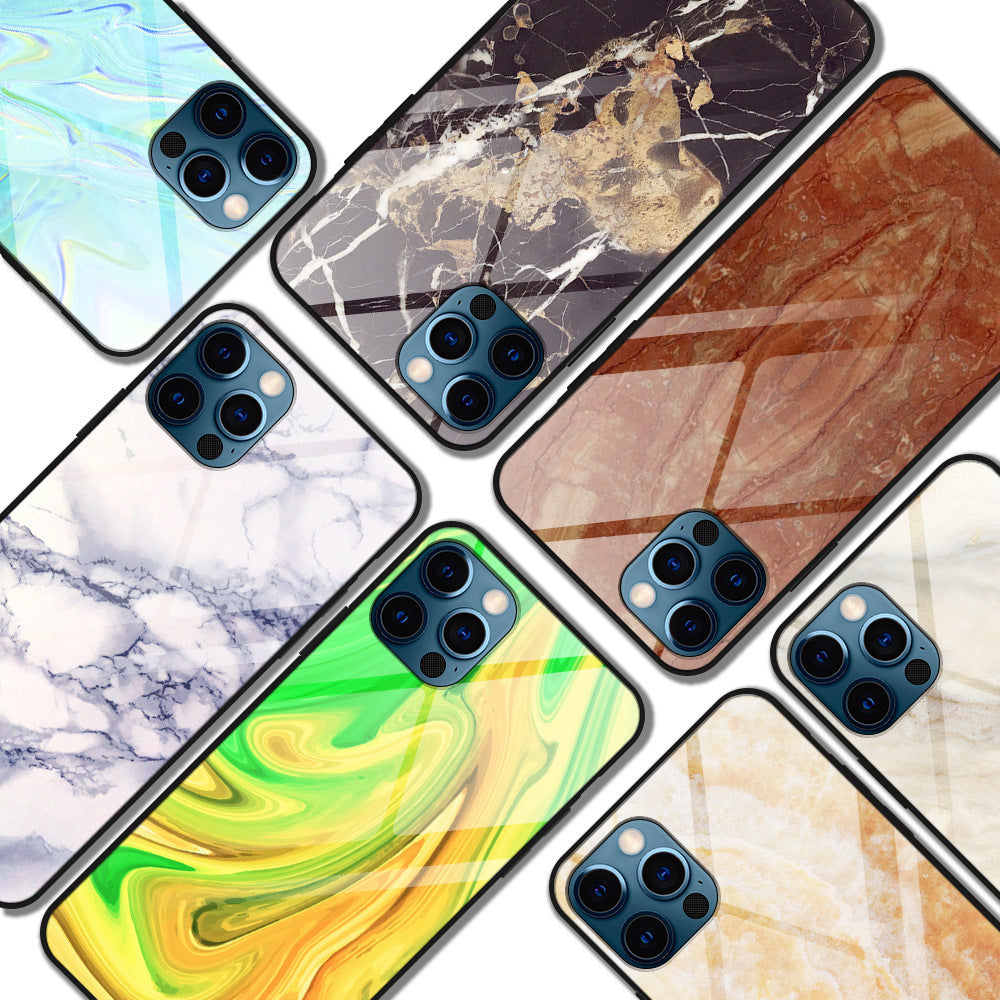 Glass Phone Case Marble Protective Cover