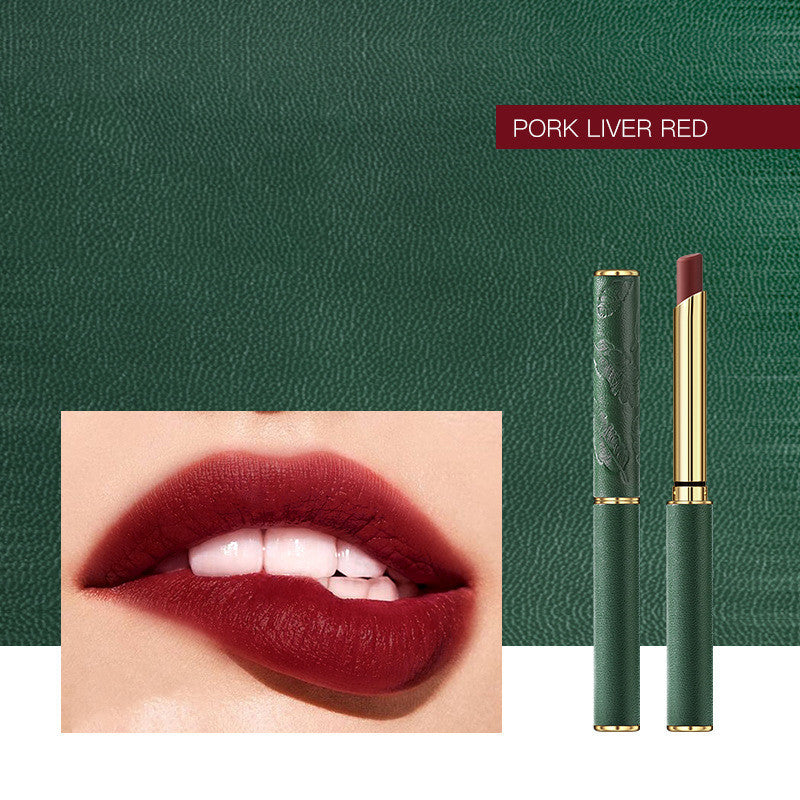 Lambskin Small Thin Heel Round Tube Lipstick Matte Velvet Not Easy