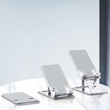 Compatible with Apple, Aluminum Alloy Phone Holder Foldable Desktop Ipad Tablet Holder Slim Metal Phone Holder