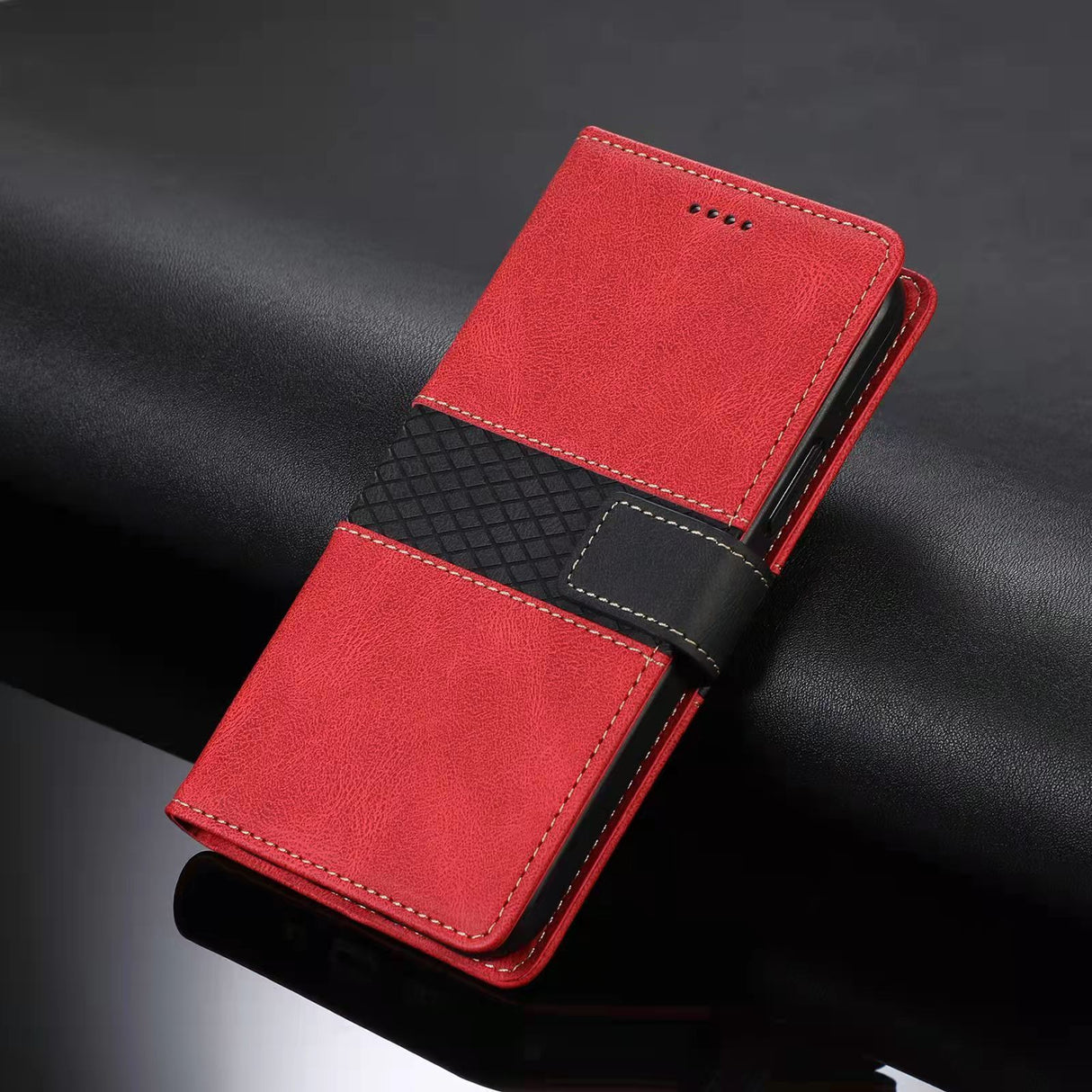 Card Phone Case Colorblock Flip Cover