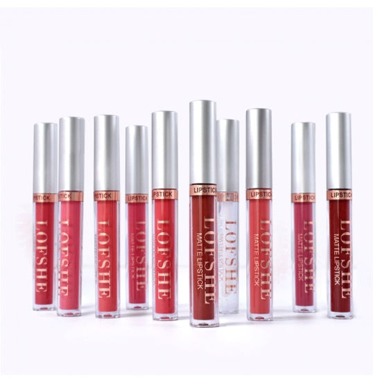 LOFSHE10 Color Matte Non Stick Cup Lip Glaze Lipstick Set Pack