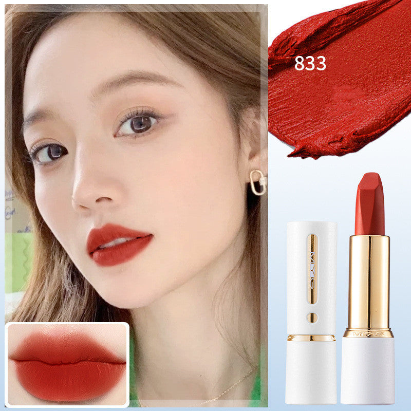 Matte Waterproof And Sweat Resistant Color Display Small White Tube Lipstick