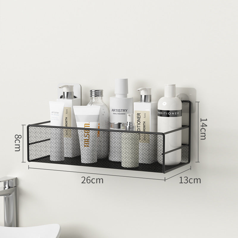 Wall-Mounted Bathroom Shelf No Drill Shower Shampoo Organizer Toilet Accessories