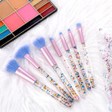 7 Pcs Quicksand Makeup Brushes With Bag