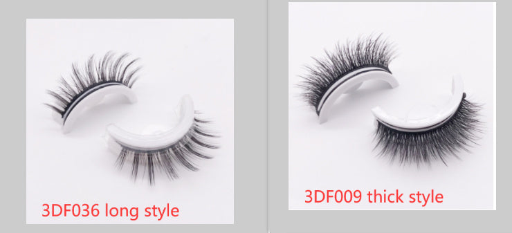 Reusable 3D Mink Lashes Natural False Eyelashes Self Adhesive Fake Glue Free Makeup Eyelash Extension Silk