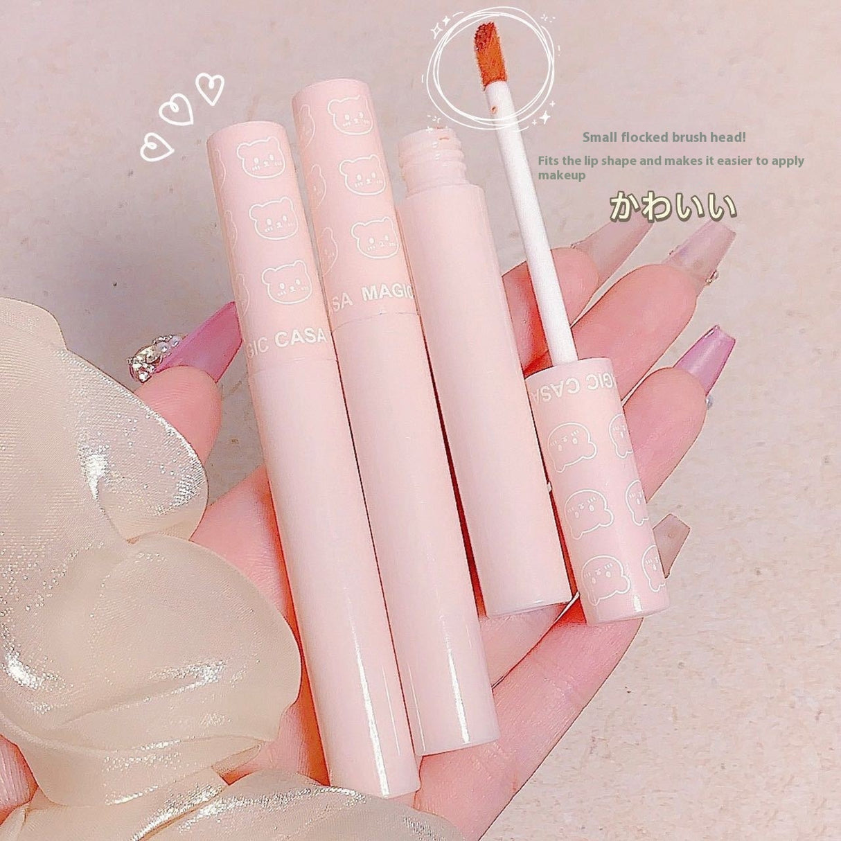 Makeup Lip Lacquer Six Suit Bubble Bear Water Light Mirror