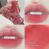 Women's Cute Bear Velvet Matte Matte Low Saturation White Lipstick