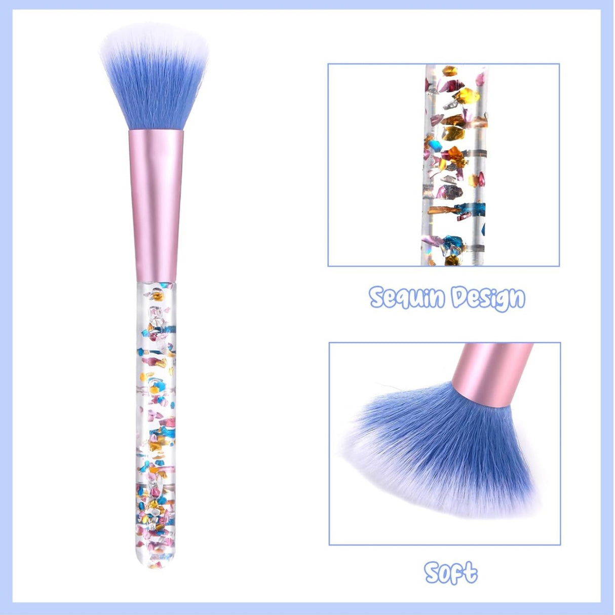 7 Pcs Quicksand Makeup Brushes With Bag