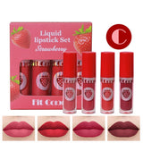 Velvet Matte No Stain On Cup 4 PCs Fruit Lip Gloss Sets