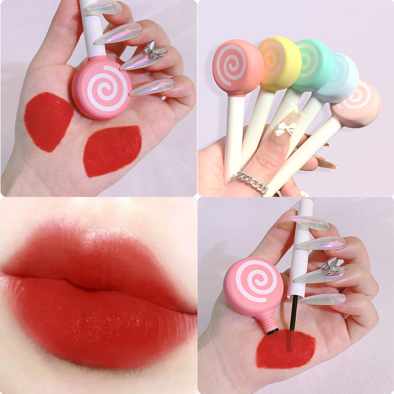 Lollipop Mousse Lip Mud Matte  Glaze Matte Velvet Lipstick Student Style