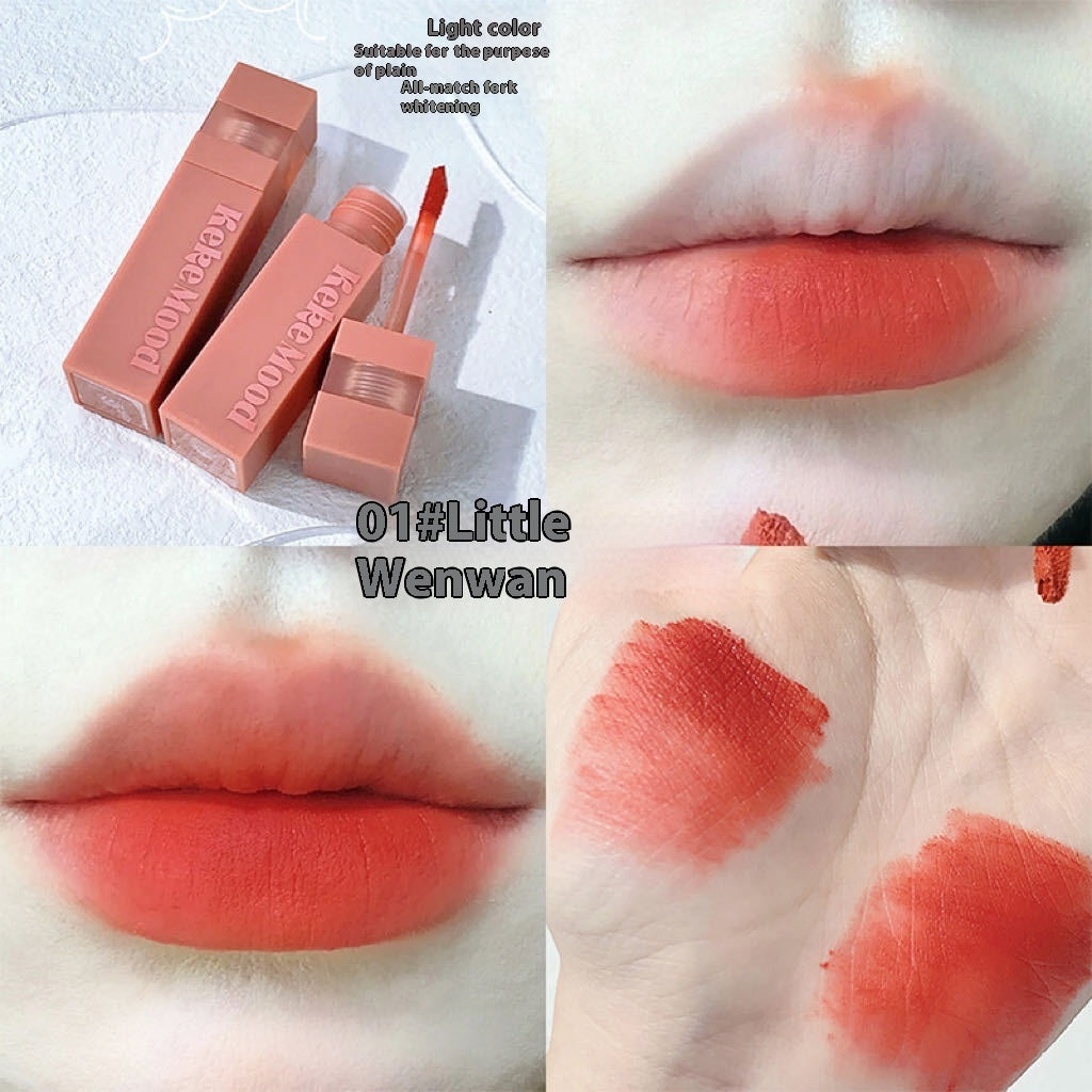 Light Fog Printing Color Matte Velvet Matte Color Does Not Fade White Lipstick Glaze Lip Lacquer