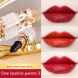 Queen Truncheon Three-color Lipstick Matte Finish Moisturizing Lipstick