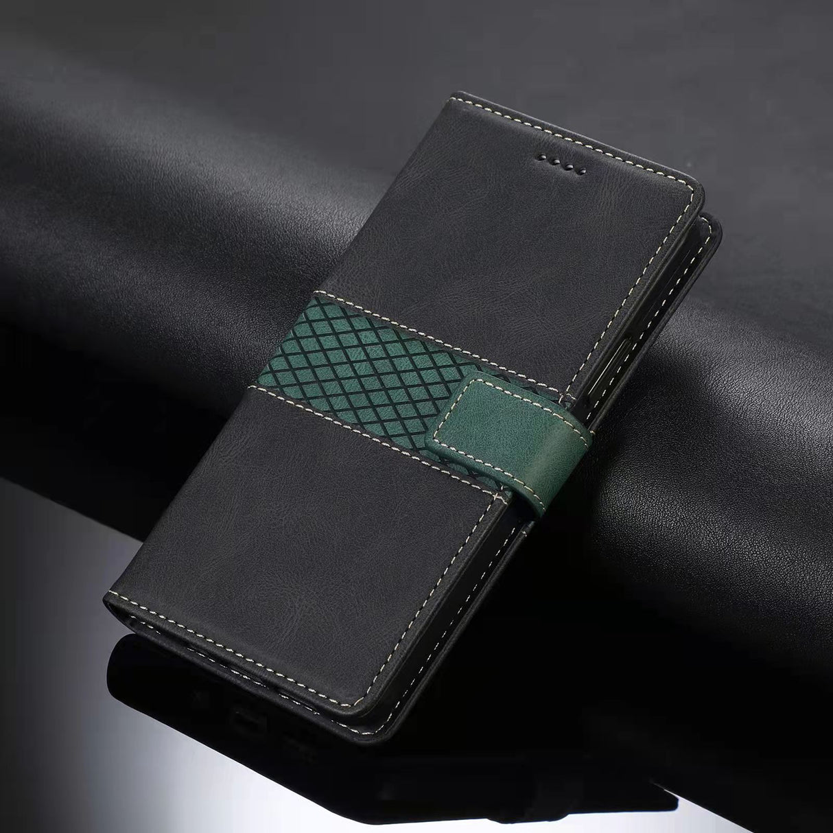 Card Phone Case Colorblock Flip Cover