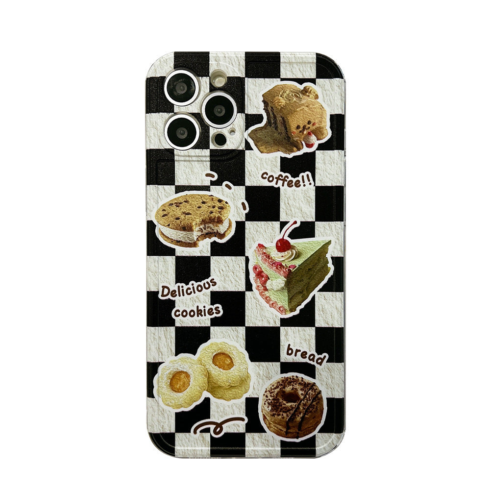 Bread Checkerboard Silicone Phone Case Cover