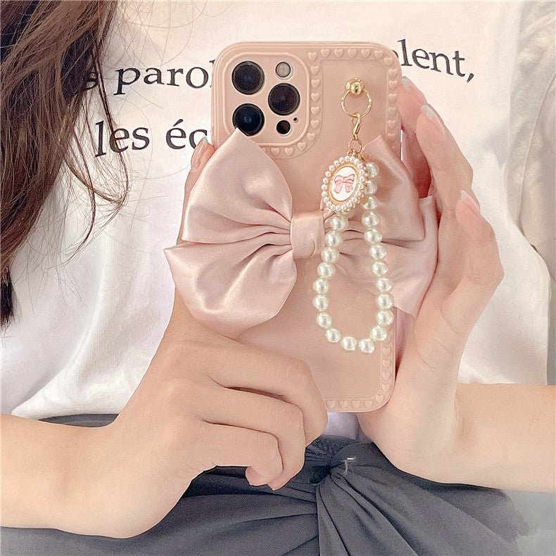 Bow Pearl Chain Phone Case Cover