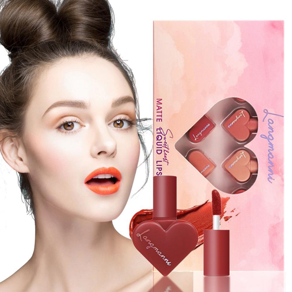 Matte 12-color Heart-shaped Matte Velvet Lip Gloss Set