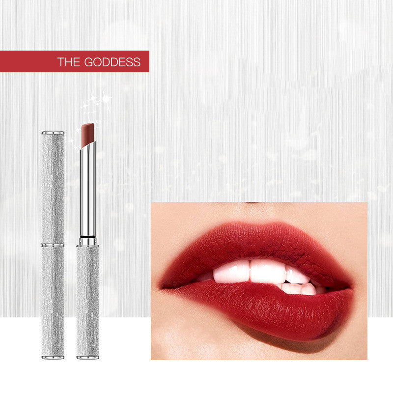 Lambskin Small Thin Heel Round Tube Lipstick Matte Velvet Not Easy