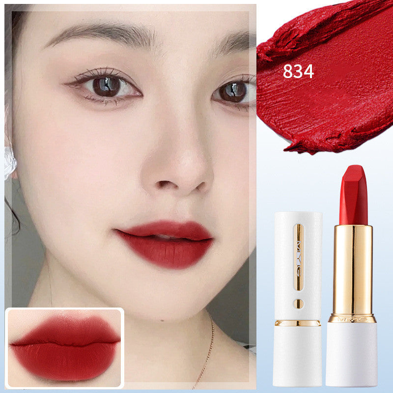 Matte Waterproof And Sweat Resistant Color Display Small White Tube Lipstick