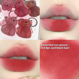 Women's Cute Bear Velvet Matte Matte Low Saturation White Lipstick