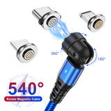 3-in-1 Magnetic Data Cable 540 Rotating Connector 5A Fast Charging