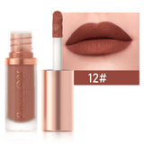 12-color Lipstick Velvet Lip Gloss Single Lip Lacquer Matte Finish No Stain On Cup Fade