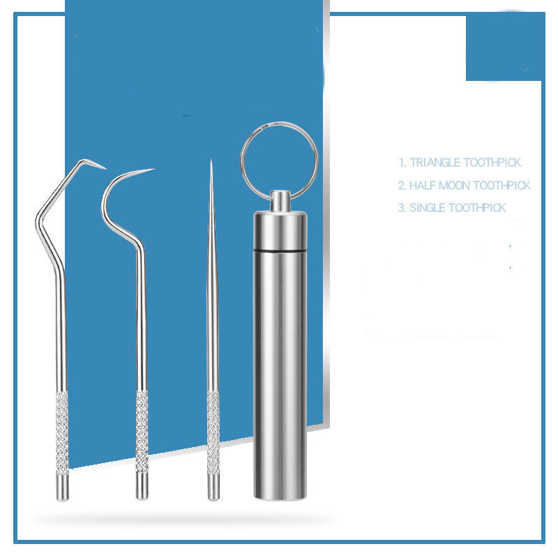 304 Portable Stainless Steel Toothpick Oral Care