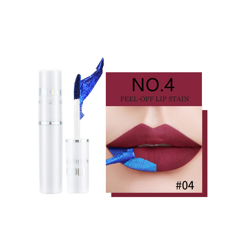 Lip Lacquer Matte Finish Bottom Color Dyed Lip Tear And Pull Lipstick